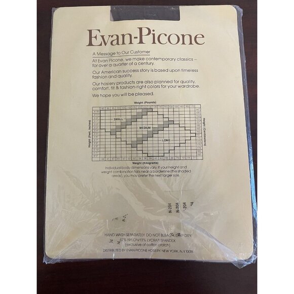 Vintage Evan Picone Satiny Light Control Top Tailored to Fit #454 Grey Flannel M - Picture 2 of 2